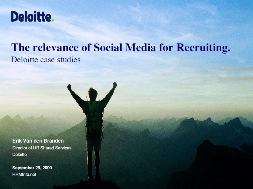 Deloitte Social Media Recruitment 2009